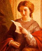 Alfred Chalon Girl Reading a Letter painting